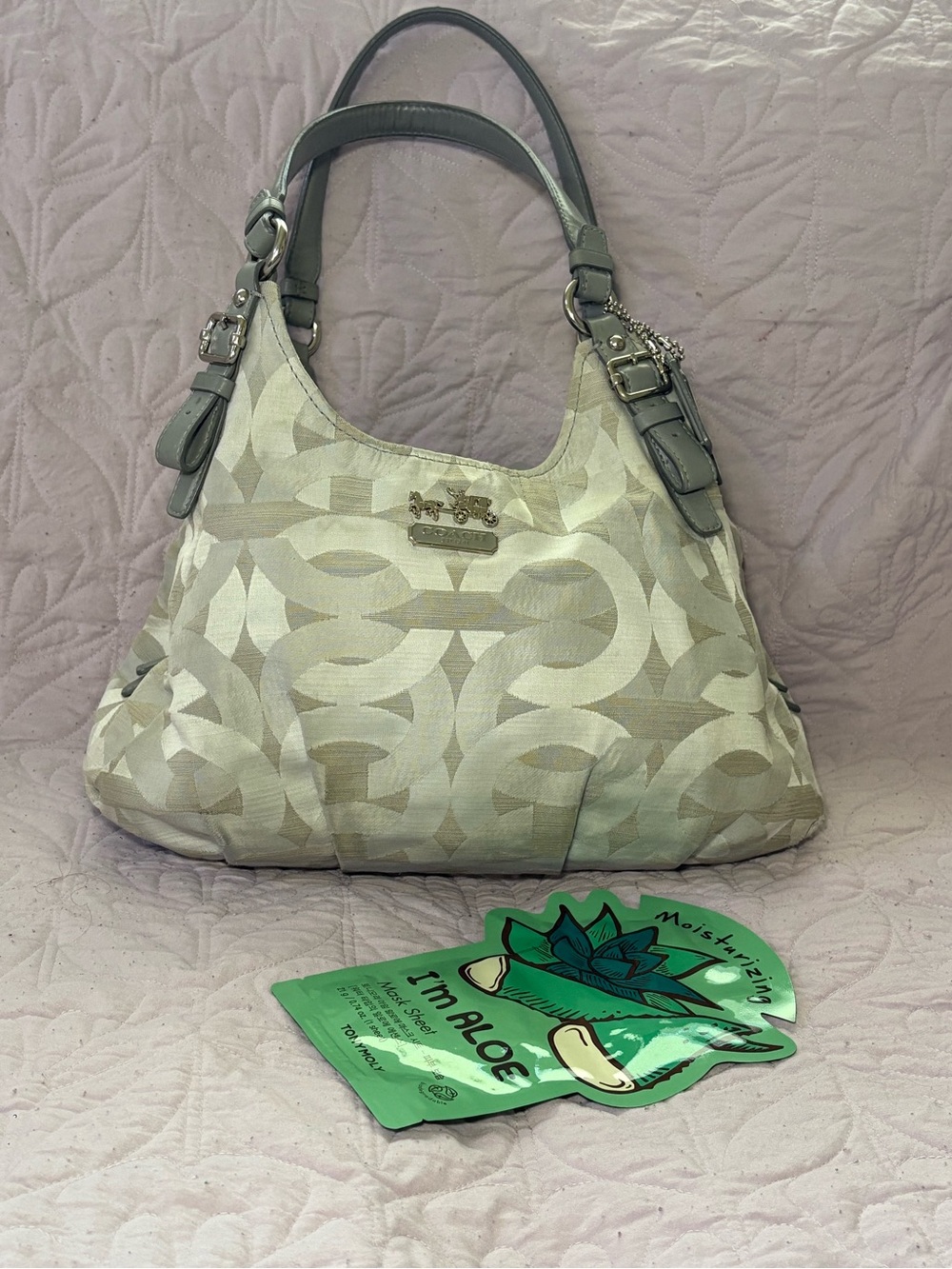 Coach Gray Signature Shoulder Bag